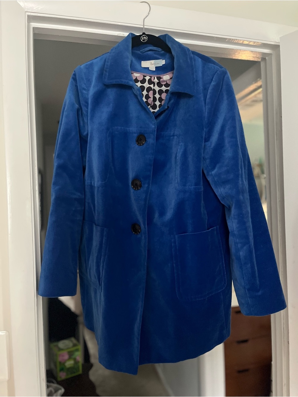 Boden Royal Blue Single-Breasted Trench Coat - Picture 5 of 5